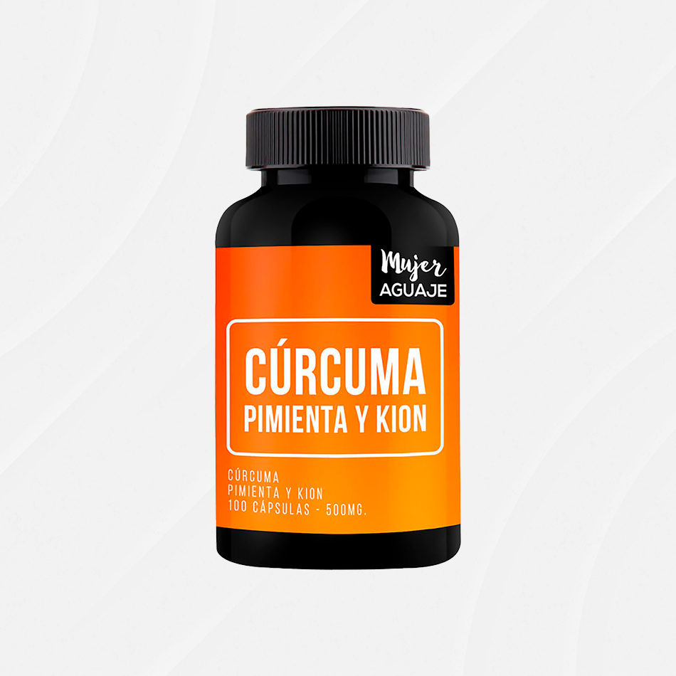 🟣 Cúrcuma, Pimienta Negra & Kion – 100 Cápsulas (Mujer Aguaje)
