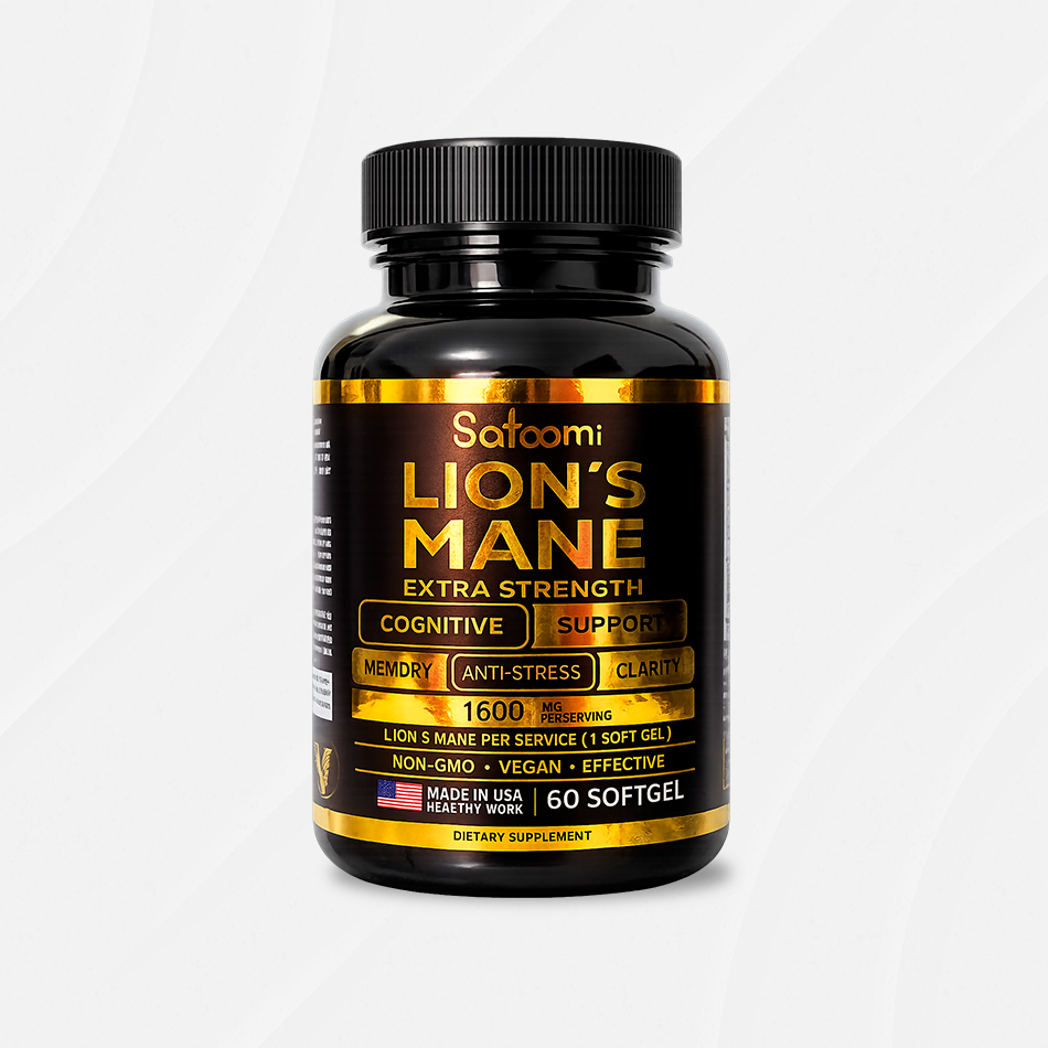 🟣 Melena de León Orgánico (Lion’s Mane Extra Strength 1600 mg) – 60 Cápsulas Veganas (Satoomi)
