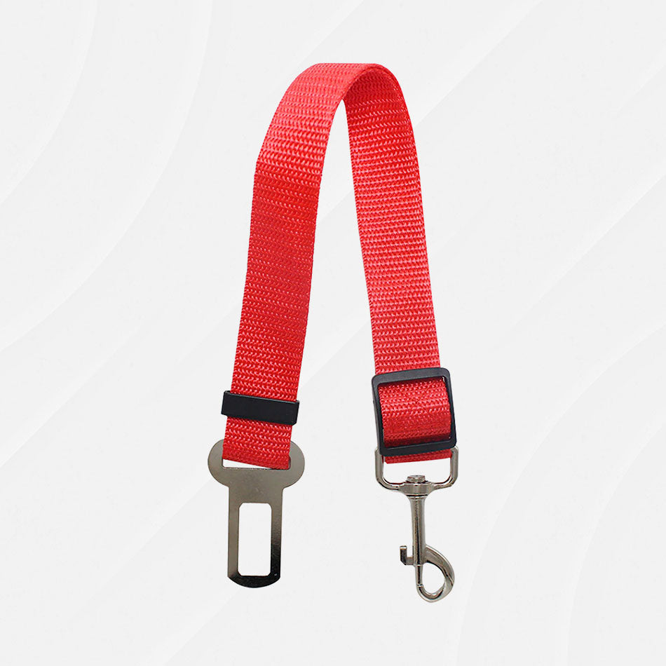 Cinturón de seguridad para perros en auto, color rojo